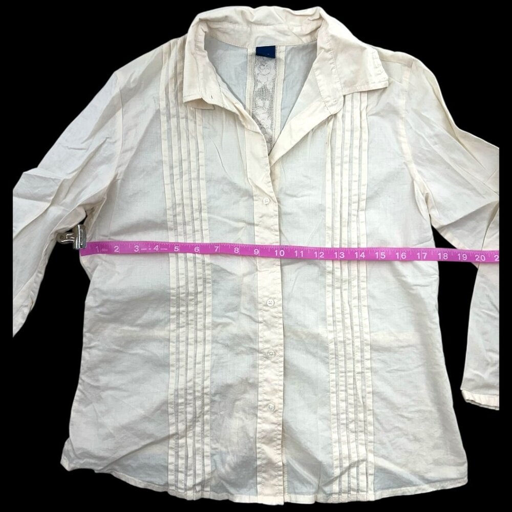 Gap White Pintuck Blouse - image 9